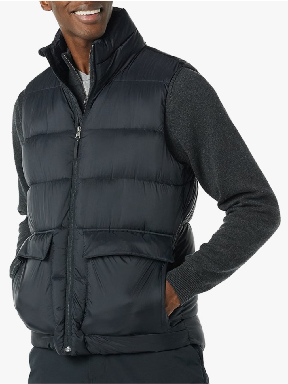Amazon Essentials Water Resistant Sherpa Lined Vest | Black | Men’s S
